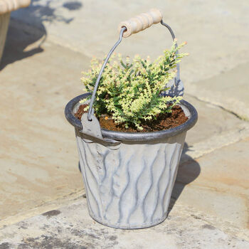 Set Of Four Vintage Rippled Bucket Planters, 5 of 10