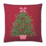 Embroidered Wool Christmas Tree Cushion, thumbnail 2 of 2