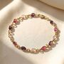 Radiant Multi Gemstone Colourful Gold Plated Bracelet, thumbnail 1 of 4