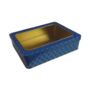 Moroccan Gift Tin Box With Window Lid Navy, thumbnail 1 of 2