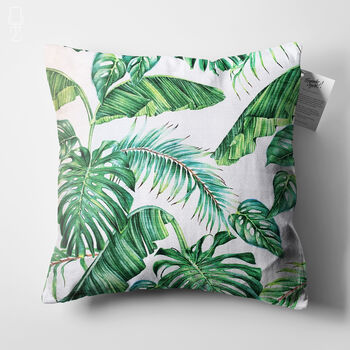 Green Tropical Leaves Cushion Cover, 5 of 7