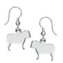 English Bulldog Silhouette Earrings Sterling Silver, thumbnail 2 of 6