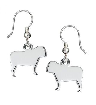 English Bulldog Silhouette Earrings Sterling Silver, 2 of 6