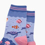 Under The Sea Bamboo Socks In Blue, thumbnail 2 of 4