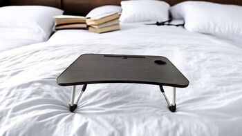 Laptop Bed Table With Foldable Legs And Cup Slot, 5 of 9