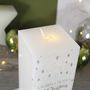 First Married Christmas LED Wax Snowflake Candle, thumbnail 5 of 7