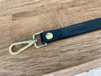 Personalised Black Leather Lanyard, Loop ID Lanyard, 12 of 12