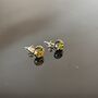 Orange Abstract Fused Glass Sterling Silver Stud Earrings, thumbnail 5 of 9