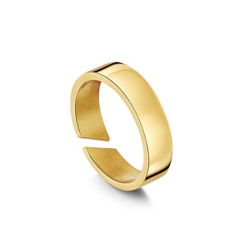 Adjustable Band Steel Ring 18 K Gold Plated Steel, 4 of 4