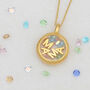 Sterling Silver Birthstone And Initial Glass Locket, thumbnail 3 of 8