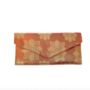 Floral Silk Sari Purse, Coral Sheen Evening Bag, Handmade Clutch Bag, thumbnail 1 of 6