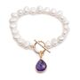 Clara Freshwater Pearl Bracelet With Amethyst, thumbnail 2 of 3