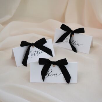 Personalised Bow Ribbon Place Name Cards X 10, 5 of 6