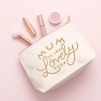 Mum Slogan Print Canvas Cosmetic Pouch, 5 of 10