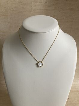 Five Leaf White Single Clover Pendant Necklace, 3 of 5