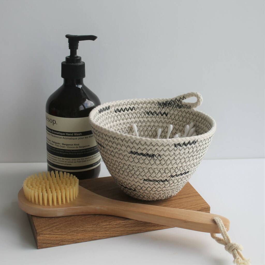 Mono Patterned Everyday Rope Bowl, 1 of 5
