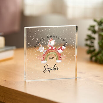 Personalised First Christmas Gift Acrylic Plaque, 3 of 6