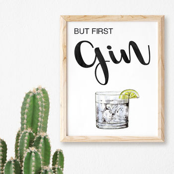 But First Gin Typography Print, 4 of 8