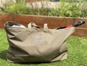 Personalised Kids Handwriting Embroidered 'Dads Need Bags Too' Canvas Tote Bag Fathers Day Gift, 3 of 11