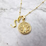 18k Gold Vermeil Plated Initial Zodiac Necklace, thumbnail 1 of 8