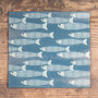 Teal Blue Ocean Shoal Chopping Board Heatproof Trivet, thumbnail 4 of 9