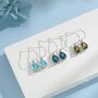 Sterling Silver Olive Green Cz Droplet Drop Earrings, thumbnail 6 of 12