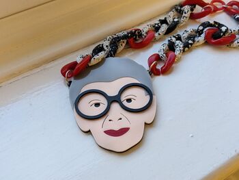 Iris Apfel Inspired Necklace And Fiona Chunky Acrylic Links Gift Set, 3 of 7