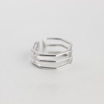 Sterling Silver Octagonal Adjustable Ring, 5 of 5