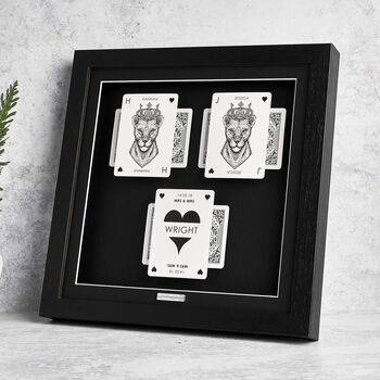 Personalised Mrs And Mrs Wedding Gift Queen Playing Cards Frame, 4 of 9