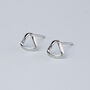 Sterling Silver Twisted Triangle Stud Earrings, thumbnail 1 of 6