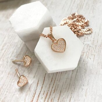 Rose Gold Cz Pavé Heart Gift Set, Happy Mothers Day, 2 of 5