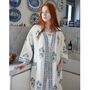 Blue Rose Waffle Cotton Dressing Gown, thumbnail 1 of 4