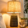 Grey Ceramic Embossed Table Lamp, thumbnail 2 of 4