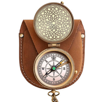 Personalised Celtic Knot Compass With Leather Case, 5 of 12