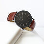 Personalised Minimalist Watch With Walnut Strap, thumbnail 1 of 6
