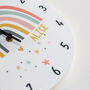 Modern Rainbow Personalised Name Bedroom Clock, thumbnail 7 of 10