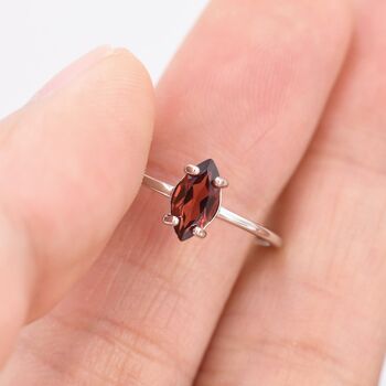 Genuine Red Garnet Ring In Sterling Silver, 6 of 10