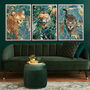 Three Prints Big Cats Jungle Tiger Cheetah Leopard Art, thumbnail 1 of 10