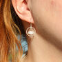 Rose Quartz Halo Dangle Earrings, thumbnail 1 of 6