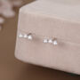 Natural Pearl Trio Stud Earrings In Sterling Silver, thumbnail 4 of 12