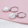 Sterling Silver Irregular Shaped Baroque Pearl Dangle Hoop Earrings, thumbnail 4 of 12