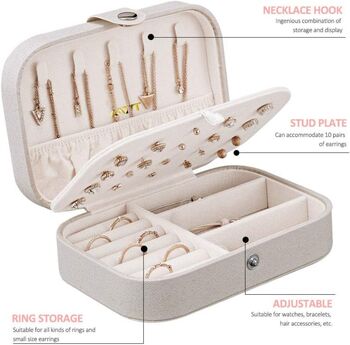 Small Jewellery Storage Organiser Travel Box Case, 4 of 8