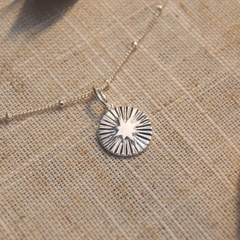 Star Burst Necklace With Optional Personalised Initial In Silver, 7 of 8