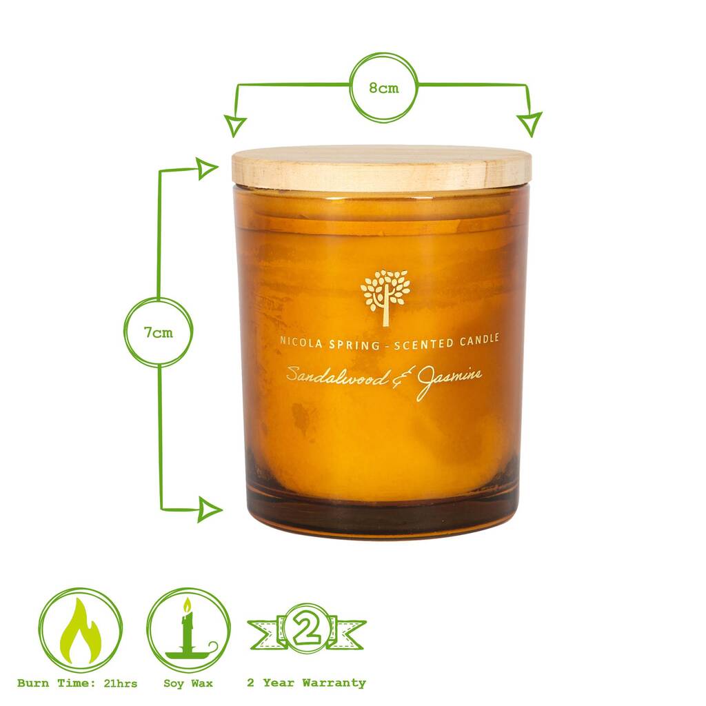 Sandalwood And Jasmine Scented Candle 21hr Burn By Rinkit