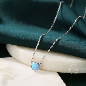 Cosmic Opal Dainty Coin Pendant Necklace, 3 of 12
