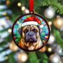 Bull Mastiff In Santa Hat Suncatcher Decoration, thumbnail 4 of 6