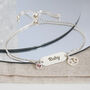 Sterling Silver Cancer And Engraved Name Bracelet, thumbnail 2 of 9