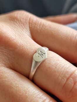 Personalised Heart Shaped Signet Ring, 3 of 4