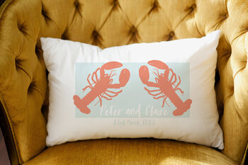 Personalised Lobster Love Cushion, 2 of 3