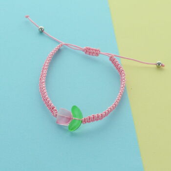 Personalised Macrame Tulip Flower Bracelet, 6 of 9